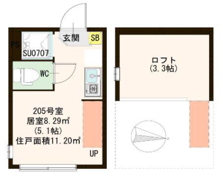 ANNEX(ワンルーム/2階)の間取り写真