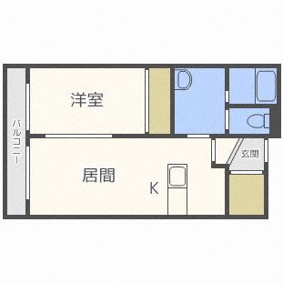 アルモニー麻生(1LDK/4階)の間取り写真