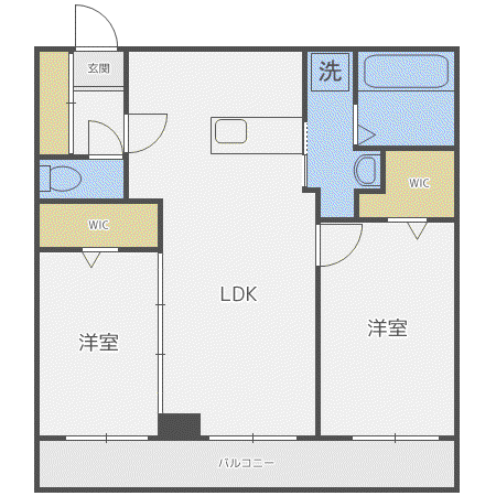 ピオネロ伏見(2LDK/3階)の間取り写真