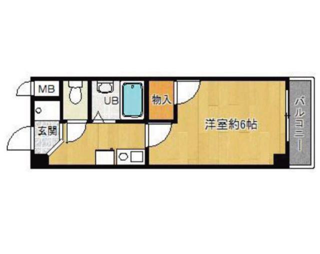 シングルマンション二見(1K/3階)の間取り写真