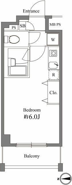 EXIA元住吉(1K/5階)の間取り写真