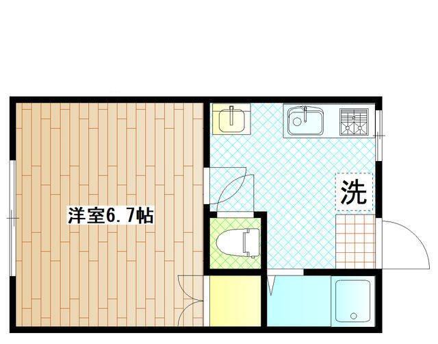 第一かしわ荘(1K/1階)の間取り写真
