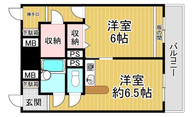 ふぁみーゆ永代町(1DK/8階)の間取り写真