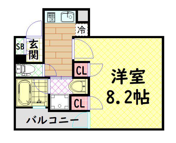 KAISEI本町(1K/11階)の間取り写真
