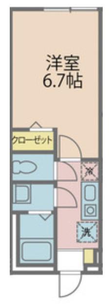 カインドネス八王子中央B棟(1K/2階)の間取り写真