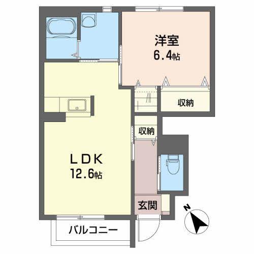 アネックス(1LDK/1階)の間取り写真