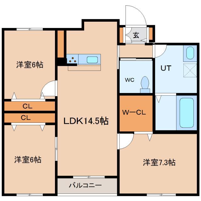 クレールマンション杉並(3LDK/2階)の間取り写真