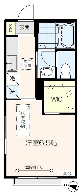 シトラスI(1K/1階)の間取り写真