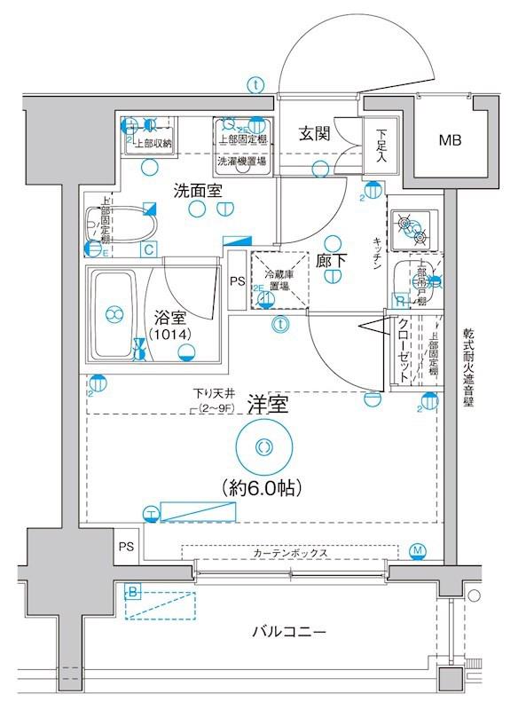 LEA MARKS横濱(1K/4階)の間取り写真