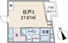 グランドスーシュ上社(1K/3階)の間取り写真