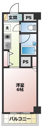 ガーデンシティ石巻(1K/2階)の間取り写真