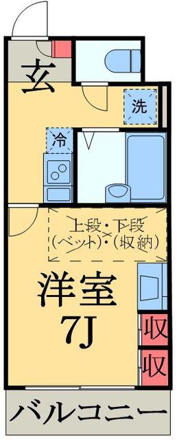 LPストレーザ椿森(1K/4階)の間取り写真