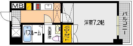 オリエントビル ウエストタワーNO.77(1K/16階)の間取り写真