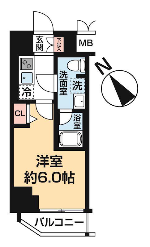 LUMEED横濱末吉町(1K/4階)の間取り写真