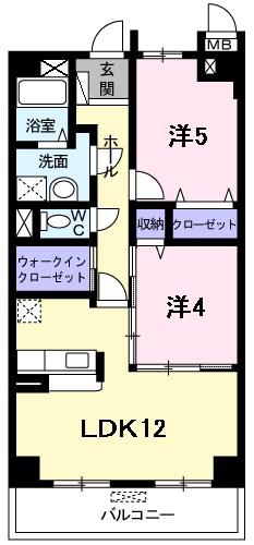 ル・パラディ(2LDK/3階)の間取り写真