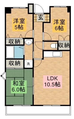 ヴィラ・セントラルパーク(3LDK/1階)の間取り写真