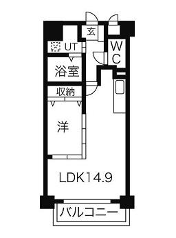 セレブランド堀田駅前(1LDK/3階)の間取り写真