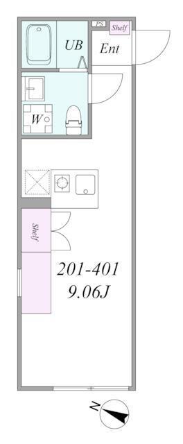 TRIAS358(ワンルーム/2階)の間取り写真