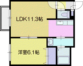 JS MIND(1LDK/3階)の間取り写真