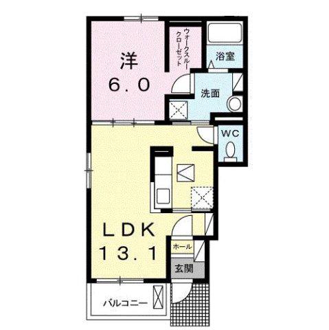 セレーノ II番館 1LDKHTW(1LDK/1階)の間取り写真
