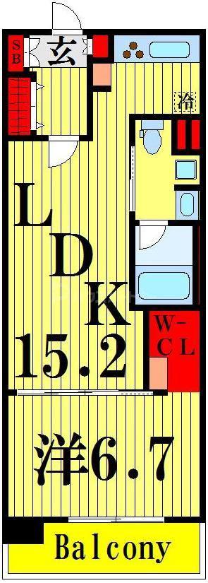 ロイヤルパークス西新井(1LDK/7階)の間取り写真