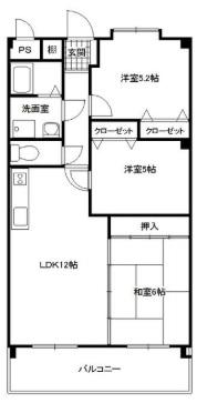 ベルコート加古川(3LDK/5階)の間取り写真