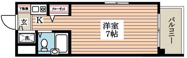 エムズ・ガーデン(ワンルーム/4階)の間取り写真