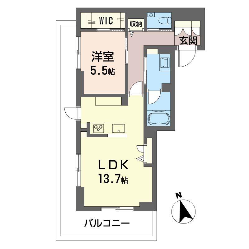 リラフォート(1LDK/3階)の間取り写真