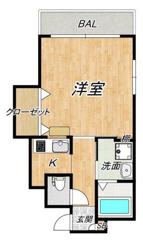ライフSNK(1K/5階)の間取り写真