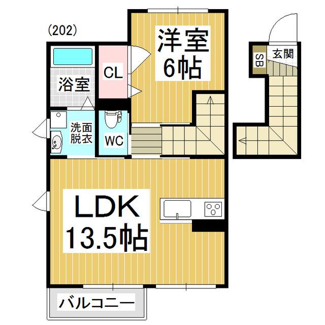プロヌーブステラ(1LDK/2階)の間取り写真
