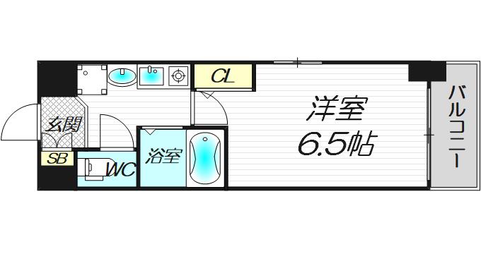 エスリード南森町駅前(1K/11階)の間取り写真