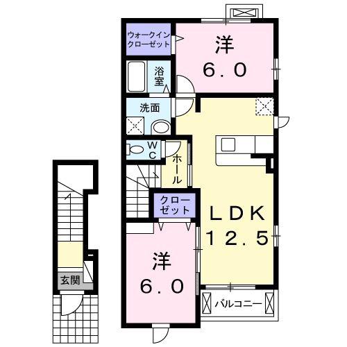 オーブ・ココ III(2LDK/2階)の間取り写真