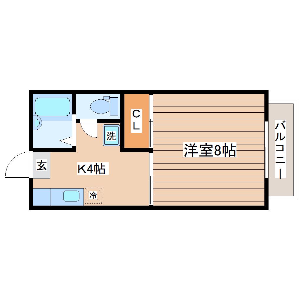 リバティ21(1K/2階)の間取り写真