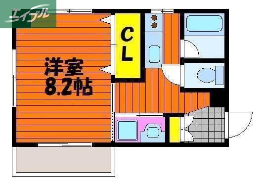 スタシオン電車みち(1K/5階)の間取り写真