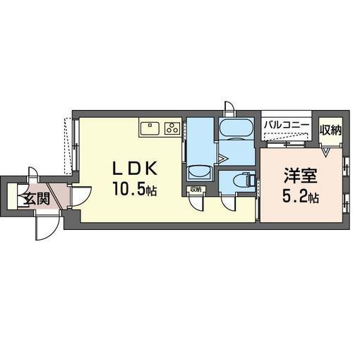 WEEKEND CITY(1LDK/2階)の間取り写真