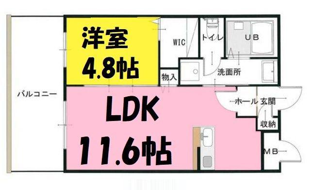 ブライトック南越谷(1LDK/2階)の間取り写真