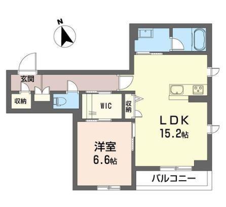 SAPHIRII(1LDK/2階)の間取り写真