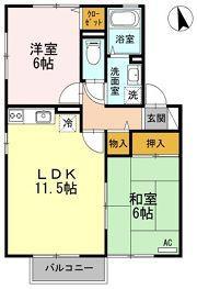 セジュール槙ノ原(2LDK/2階)の間取り写真