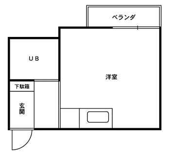 ベルメゾン(ワンルーム/2階)の間取り写真