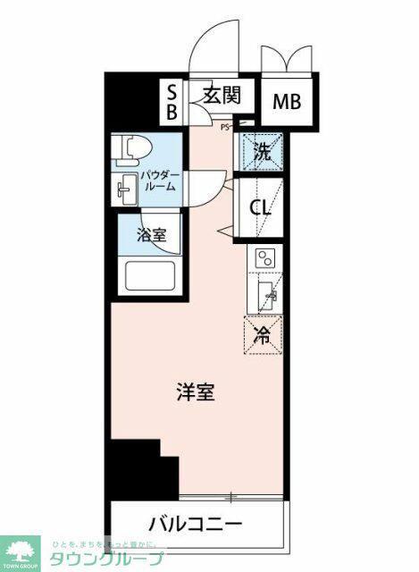 クラリッサ川崎ブルーノ(ワンルーム/2階)の間取り写真