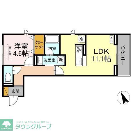 ハスクバーナ江戸川台(1LDK/2階)の間取り写真