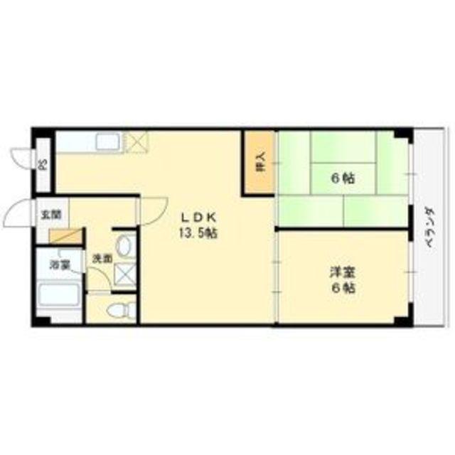 リバーサイド相愛(2LDK/3階)の間取り写真