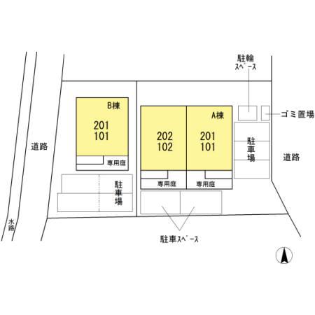 リバーストーンA(2LDK/2階)の間取り写真