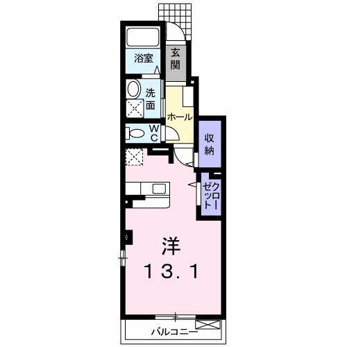 アルマーニ II(ワンルーム/1階)の間取り写真