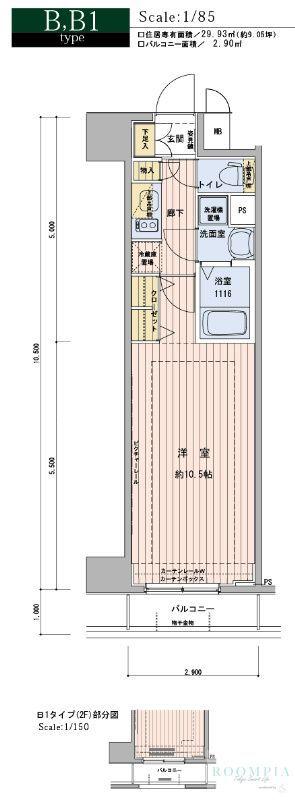 メインステージ浅草橋駅前(1K/9階)の間取り写真