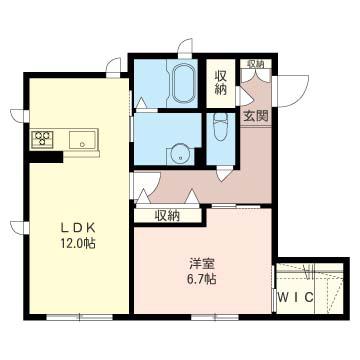 SHM コパン B(1LDK/1階)の間取り写真