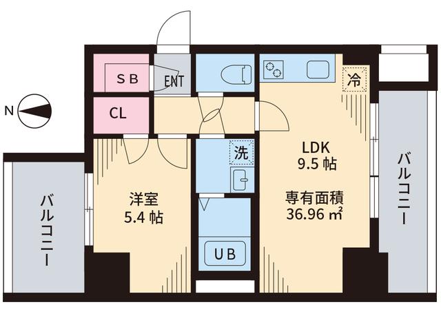 TOKIO国立タワー(1LDK/10階)の間取り写真