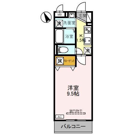 シャルム (1K/1階)の間取り写真