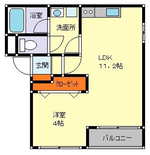 グレイシー小金井(1LDK/3階)の間取り写真