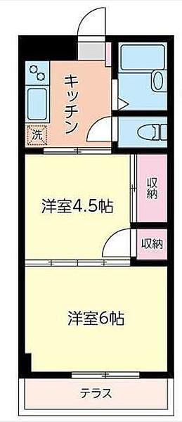 アーク桜ヶ丘(2K/2階)の間取り写真